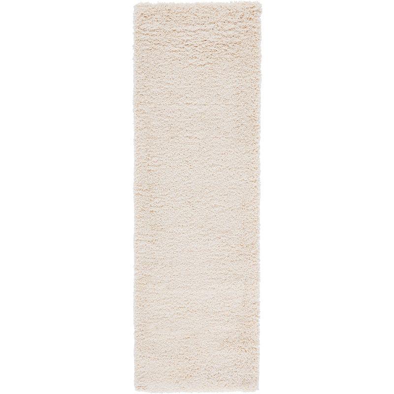 Santa Monica Shag SGN725 Power Loomed Indoor Runner Rug - Ivory - 2'3"x7' - Safavieh
