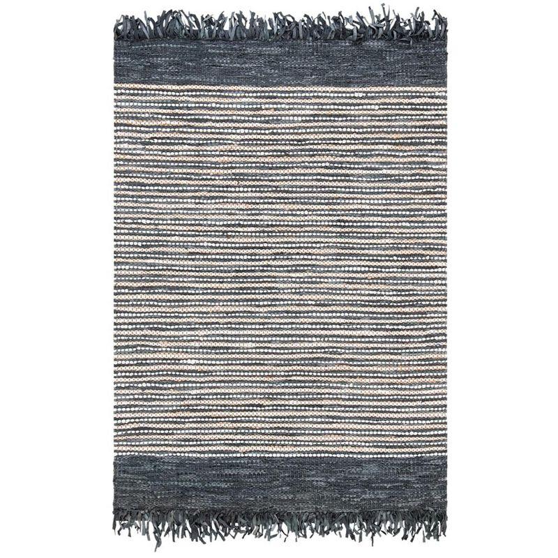 Vintage Leather VTL373 Hand Woven Indoor Accent Rug - Dark Grey/Multi - 3'x5' - Safavieh.