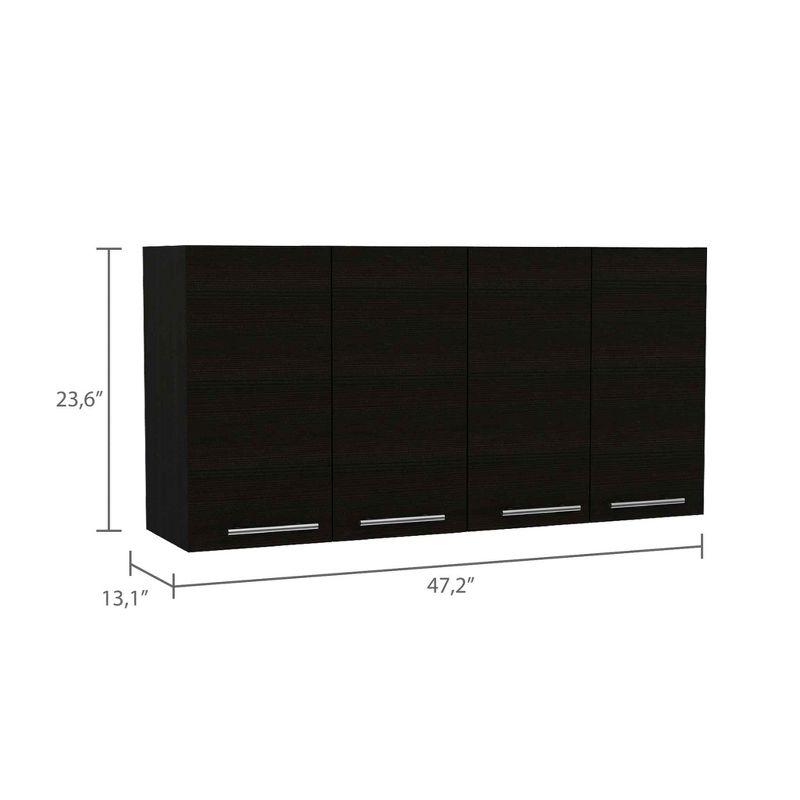 Depot E-Shop Wall Cabinet 24" H, four Doors, with two internal Shelves and internal plate and glass organizer