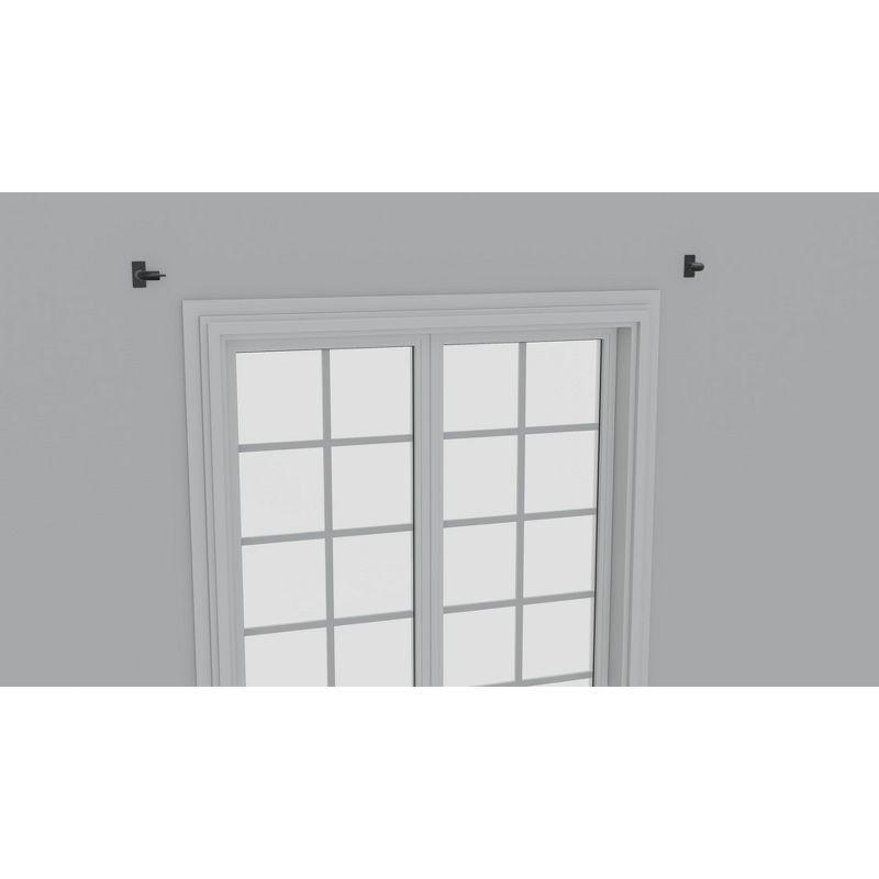 66"-120" French Curtain Rod Matte Black - Threshold™: Single Steel Rod, Powder-Coated, 50lb Capacity
