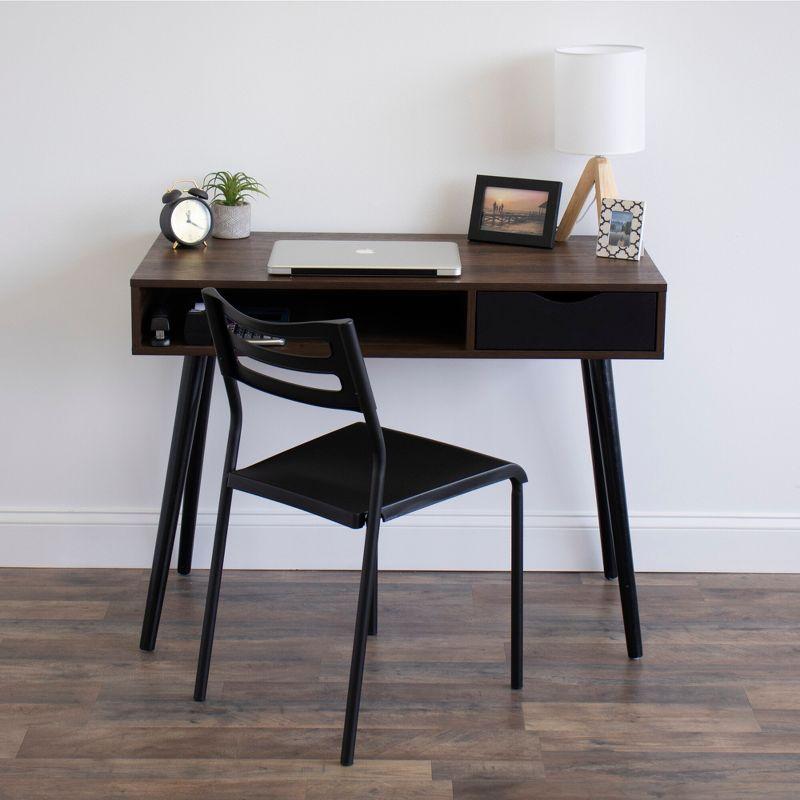 Humble Crew Desk/Writing Chair Black : Mid-Century Modern, Armless, Stackable, for Ages 3+
