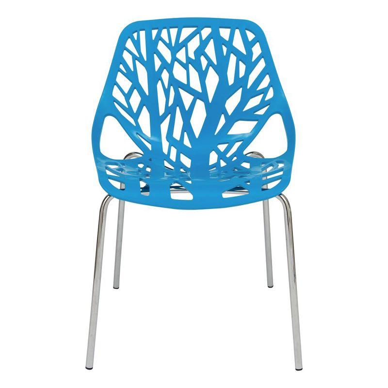 LeisureMod Asbury Open Back Plastic Stackable Dining Side Chair