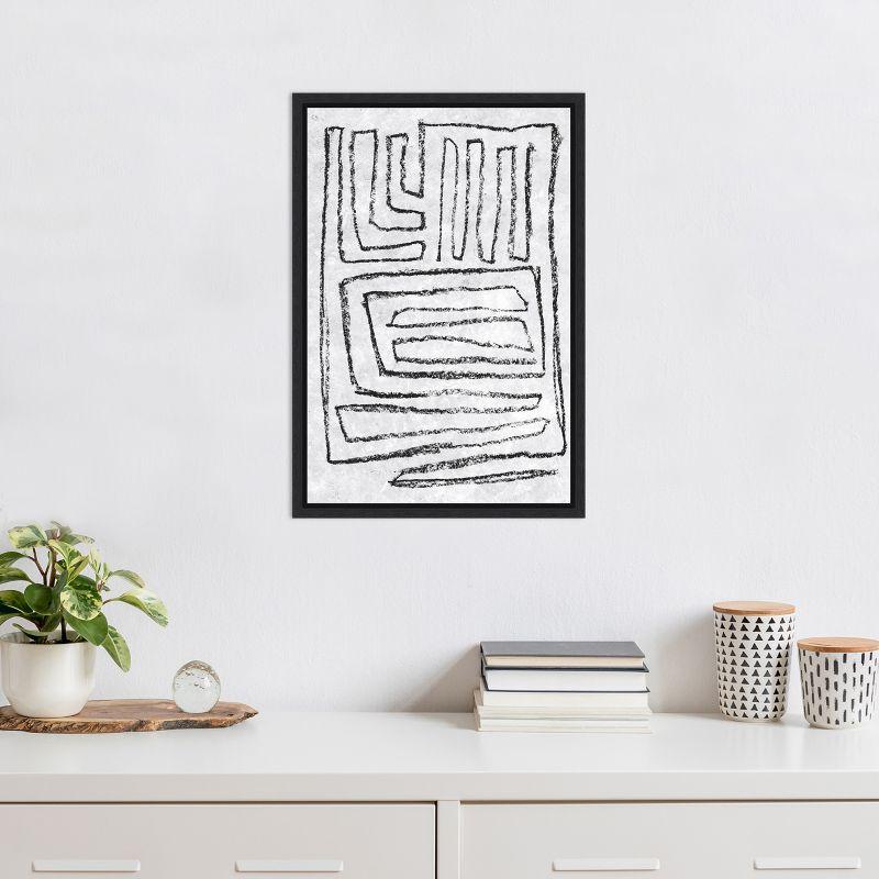 Amanti Art Black and White Runes II by Jennifer Goldberger Canvas Wall Art Print Framed 16 x 23-in.