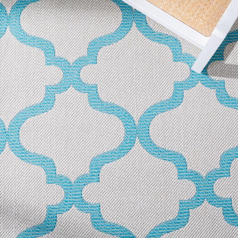 Bermuda BMU810 Power Loomed Indoor/Outdoor Machine Washable Accent Rug - Beige/Aqua - 3'x5' - Safavieh