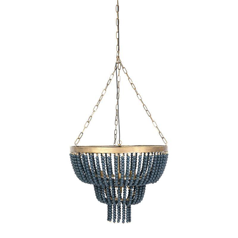 Storied Home 2-Tier Draped Wood Bead Chandelier