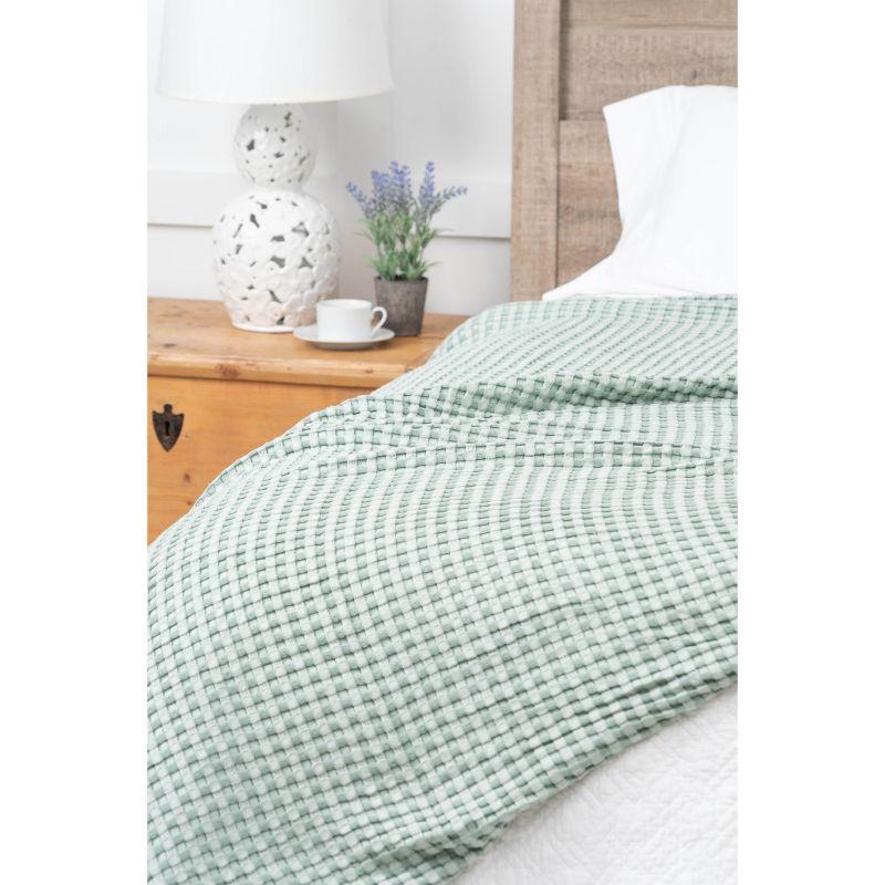C&F Home Sage Bamboo Cotton Waffle Cooling Throw Blanket