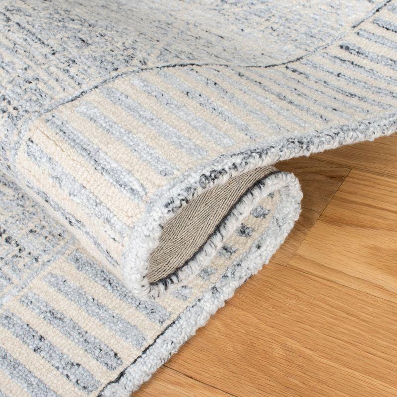 Hand-Tufted Artisan Gray Wool 8' x 10' Rectangular Area Rug