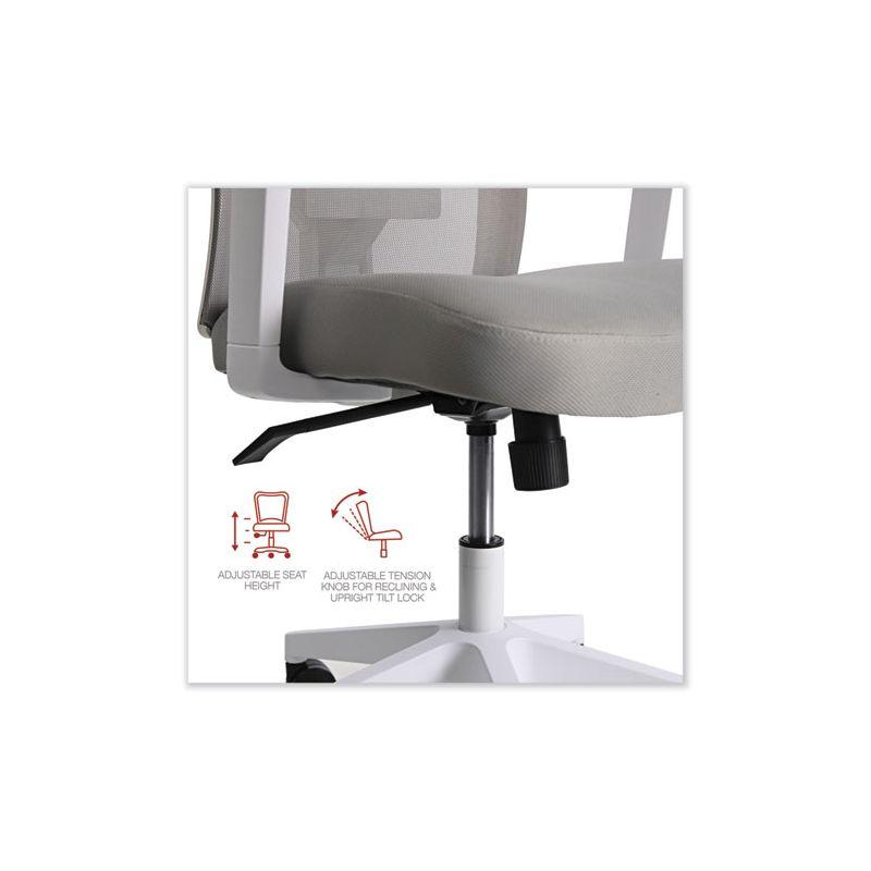 Workspace by Alera Mesh Back Fabric Task Chair, Supports Up to 275 lb, 17.32" to 21.1" Seat Height, Gray Seat, Gray Back