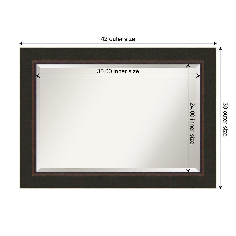 Amanti Art Milano Bronze Beveled Wood Bathroom Wall Mirror