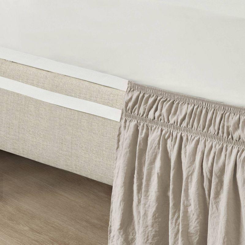 Ruched Ruffle Elastic Easy Wrap Around Bedskirt - Lush Décor