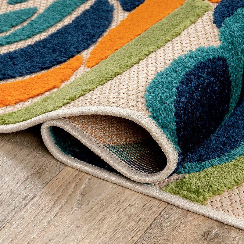 World Rug Gallery Modern Floral Indoor/Outdoor Area Rug - Multi 5' x 7'