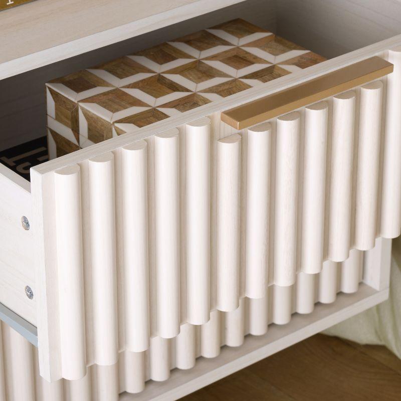 Lylia 2 Drawer Floating Nightstand - NST9615 - Bleached White/Gold - Safavieh