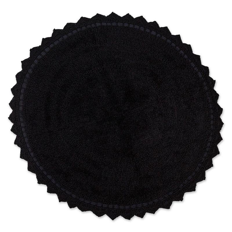 Design Imports Black Round Crochet Bath Mat
