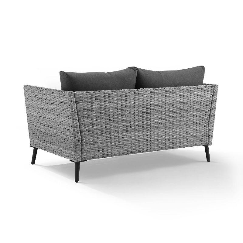2pc Richland Outdoor Patio Loveseat and Coffee Table Set - Gray - Crosley