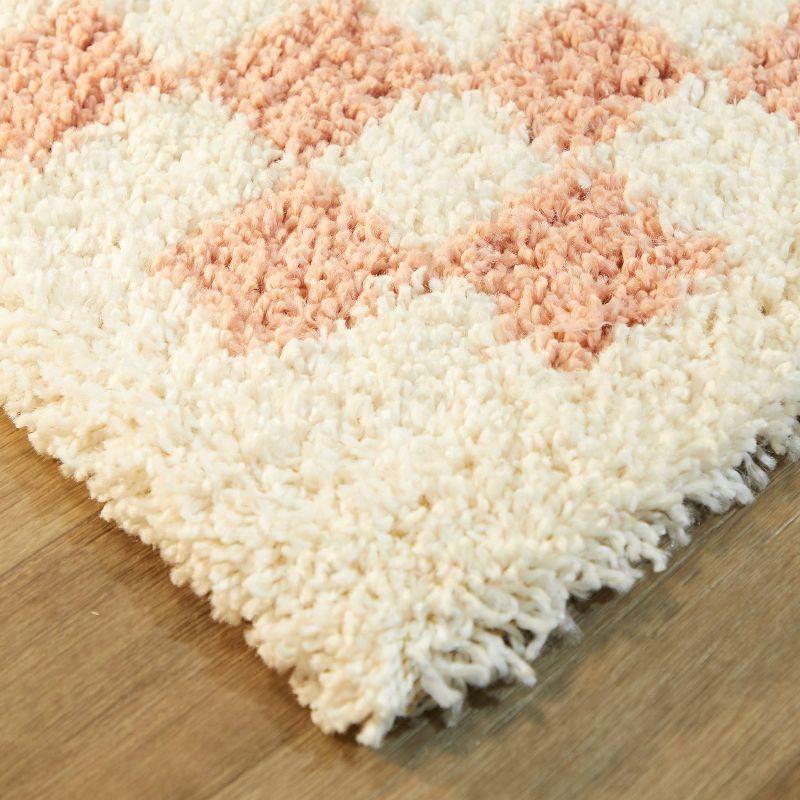 5'3"x7' Covey Checkered Kids' Area Rug Pink - Balta Rugs: Geometric Shag, Fade-Resistant, Pet Friendly, OEKO-TEX Certified