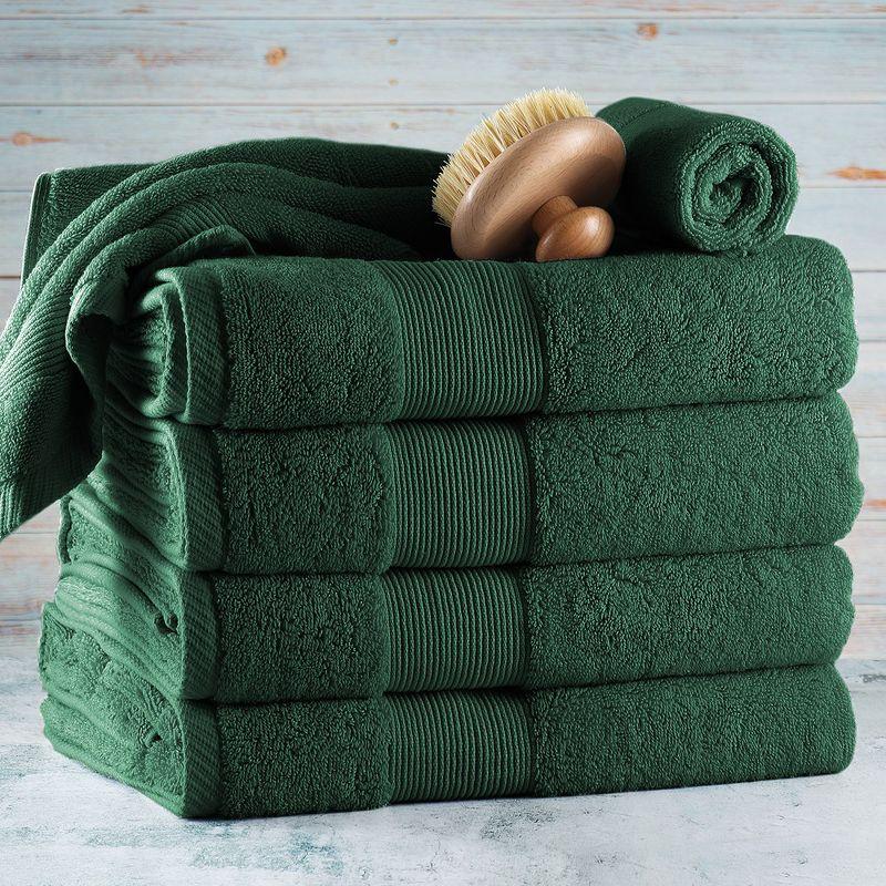 Hearth & Harbor Bath Towels for Bathroom, Ultra Soft & Highly Absorbent 6 Piece Bath Towel Set - Hunter Green