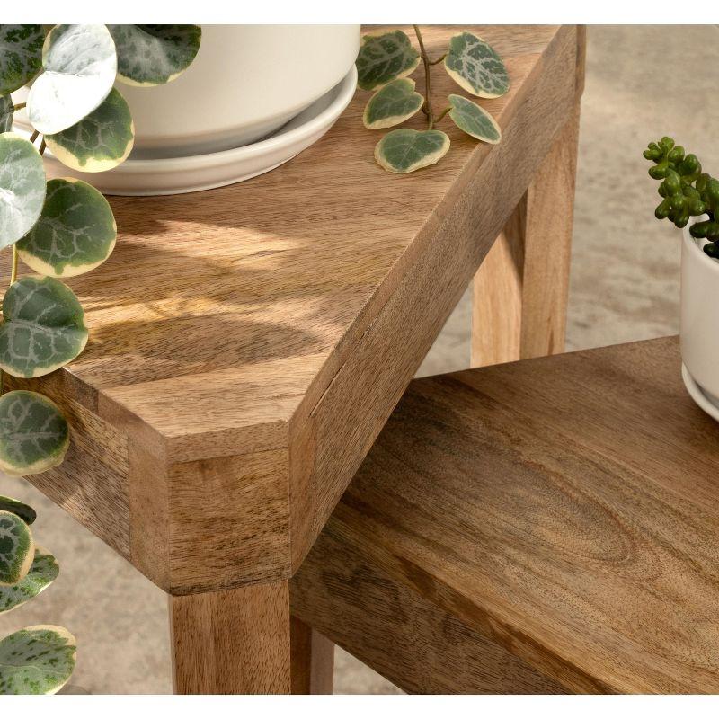Kate and Laurel Talcott Triangle Wood Nesting Table, 2 Piece, Natural