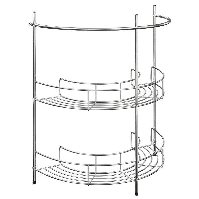 Lavish Home Pedestal Under Sink Organizer, Silver
