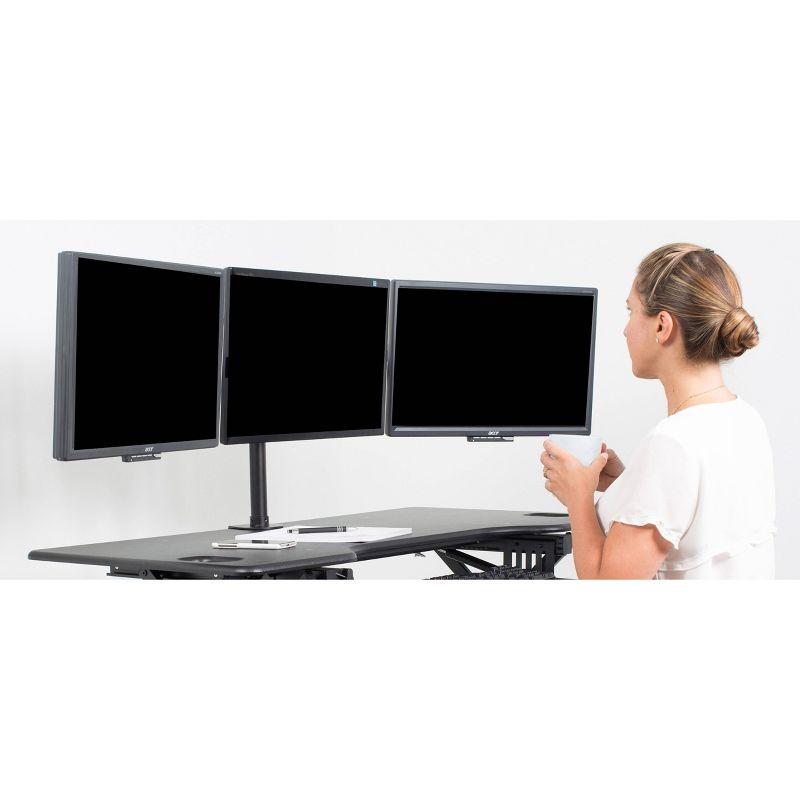 Triple Monitor Desk Mount TV Stand: VESA Compatible, Swivel & Tilt - Rocelco