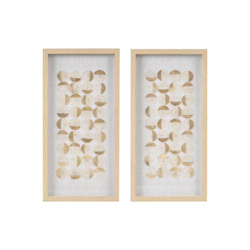 Aurelian Emblem 2-Piece Capiz Shell Shadowbox Set - Natural/Gold