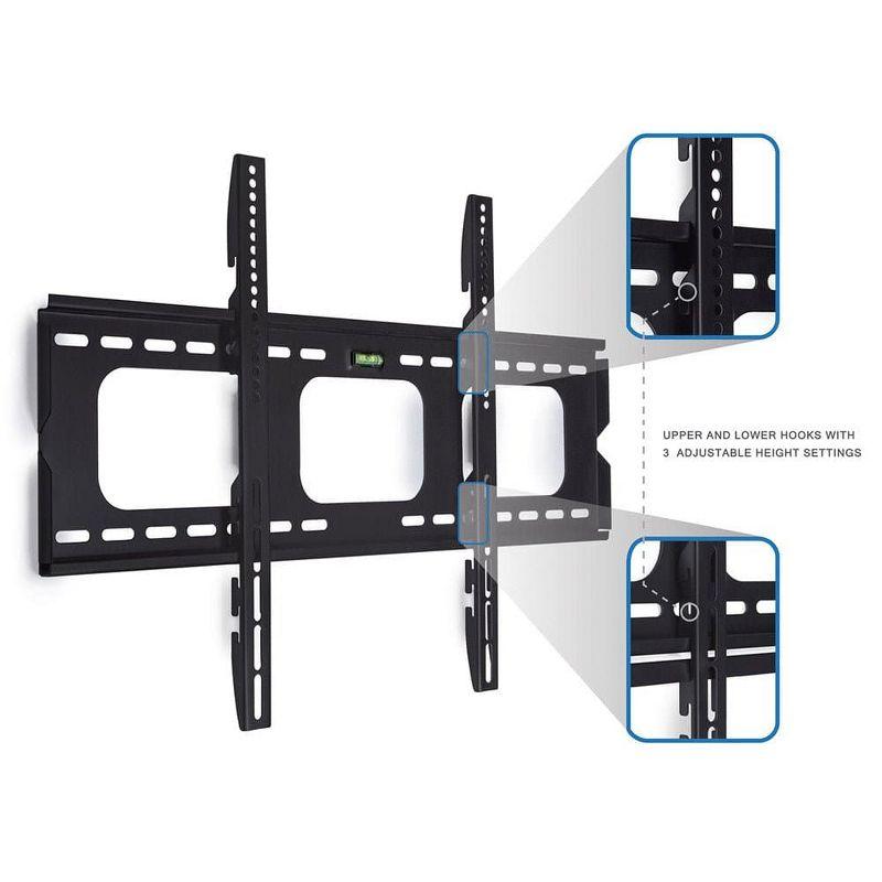 Mount-It! Low-Profile TV Wall Mount 1" Slim Fixed Bracket for 32, 40, 42, 48, 49, 50, 51, 52, 55, 60 inch TVs VESA Compatible up to 600 x 400 Black