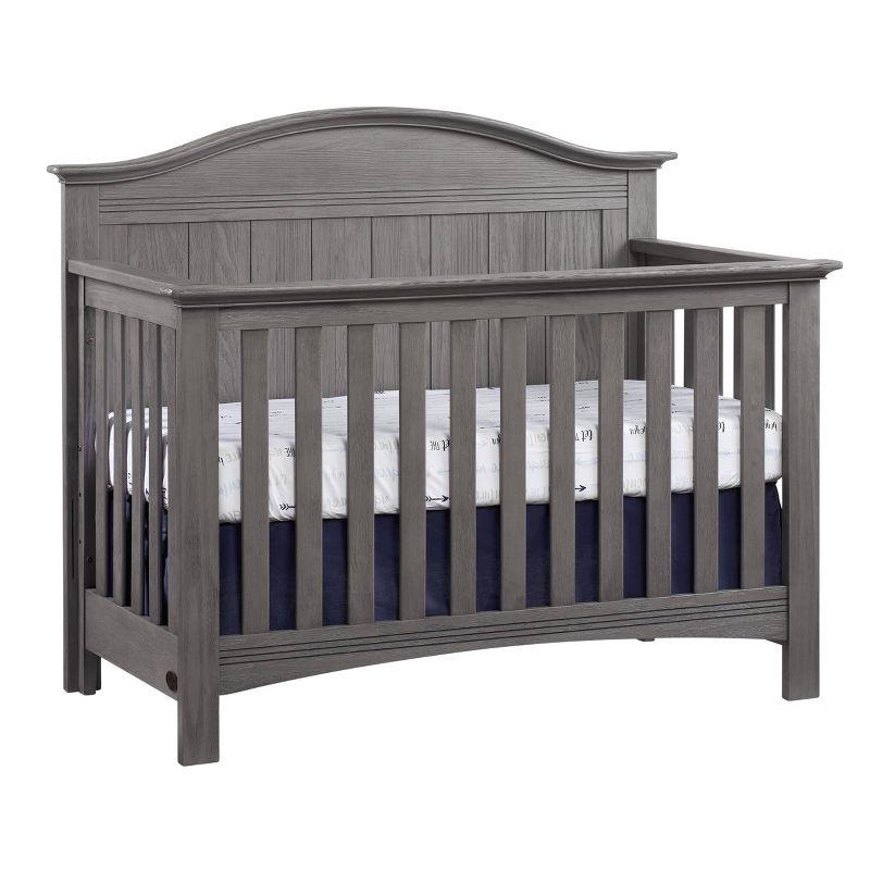 Graphite Gray Solid Wood 4-in-1 Convertible Crib