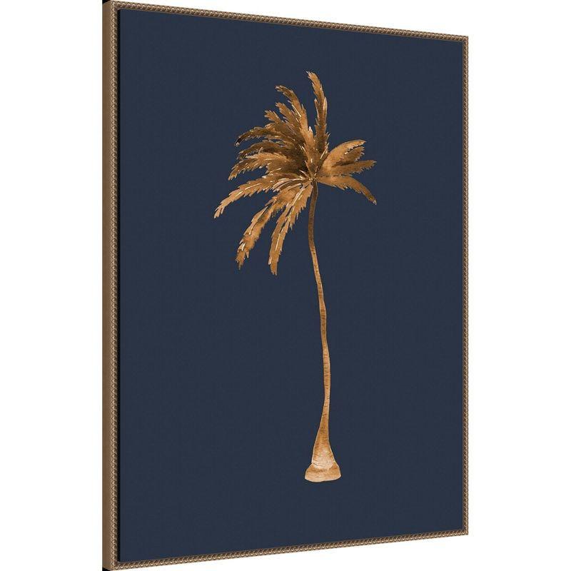 32"x42" Golden Palm IIII by Urban Road Framed Canvas Wall Art Print Bronze - Amanti Art: Coastal Decor, Tropical Ambiance