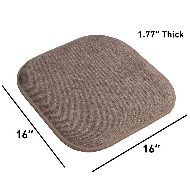 Alexis Memory Foam No Slip Back 16" x 16" Chair Pad Cushion
