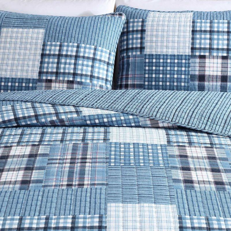 Eddie Bauer Hawthorne 100% Cotton Quilt Set Blue