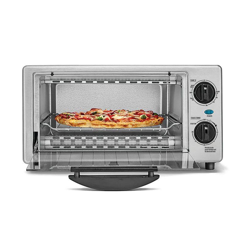 KitchenSmith by Bella Toaster Oven - Stainless Steel: Countertop Small Toaster, 4-Slice, Adjustable Browning, Auto Shut-Off