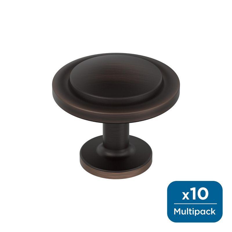 Oil Rubbed Bronze Round Cabinet Knob with Mounting Hardware, 10 Pack