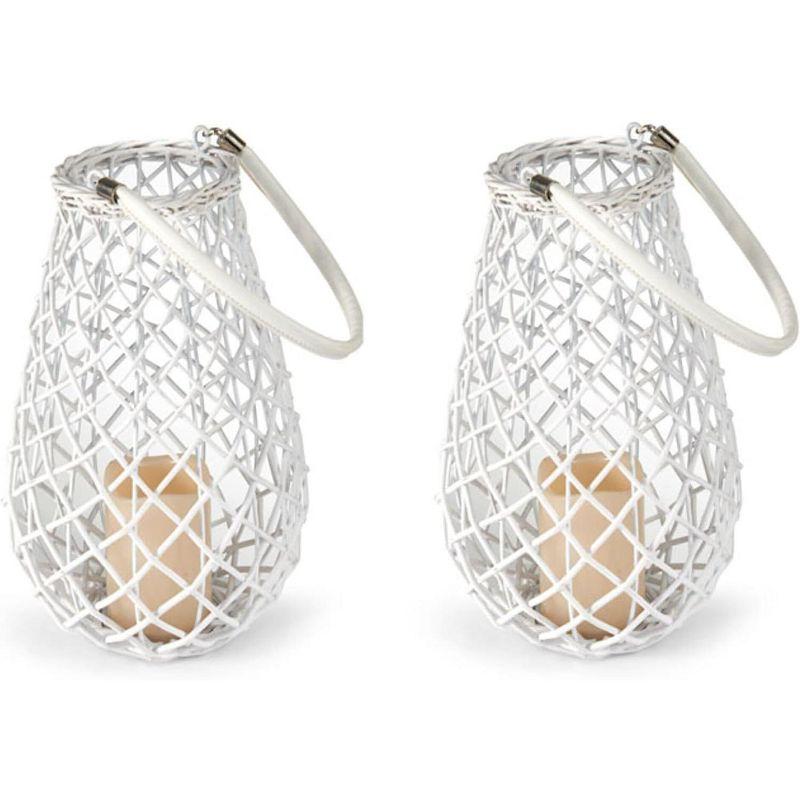 13.5'' H Wicker Tabletop Lantern with Candle Included