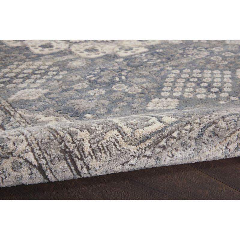 Concerto Grey/Ivory Hand-knotted Synthetic 2'2" x 7'6" Runner Rug