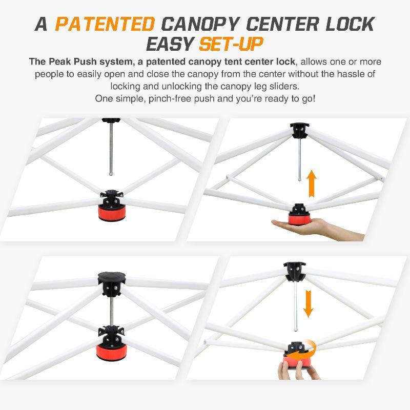 EAGLE PEAK Pop Up Canopies 10 Ft. W x 10 FT. D Metal Party Tent Canopy