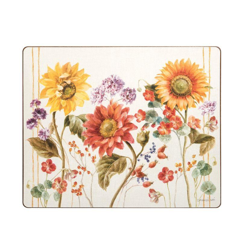 Sunflower Patch Multicolor Hardboard Rectangular Placemats Set of 6