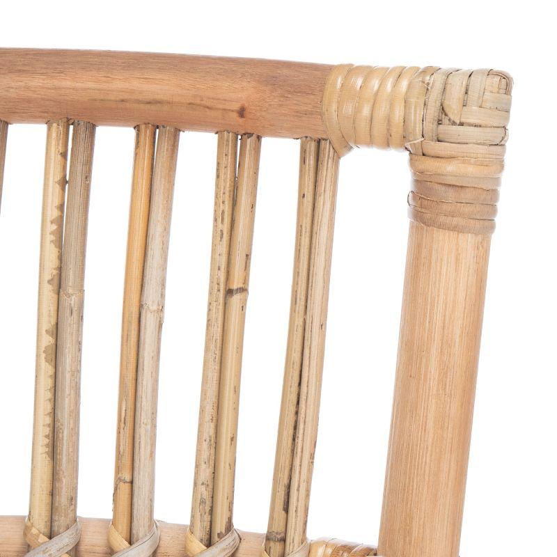Erika Rattan Accent Chair W/ Cushion - ACH6511 - Set of 2 - White/Natural Unfinished - Safavieh