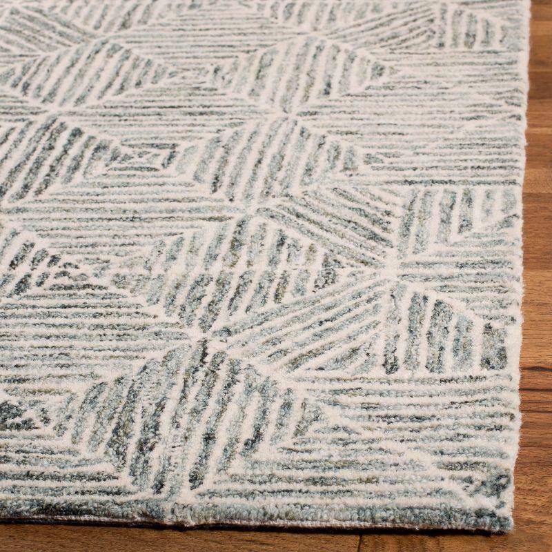 Abstract ABT763 Handmade Indoor Runner - Light Green - 2'-3"x8' - Safavieh