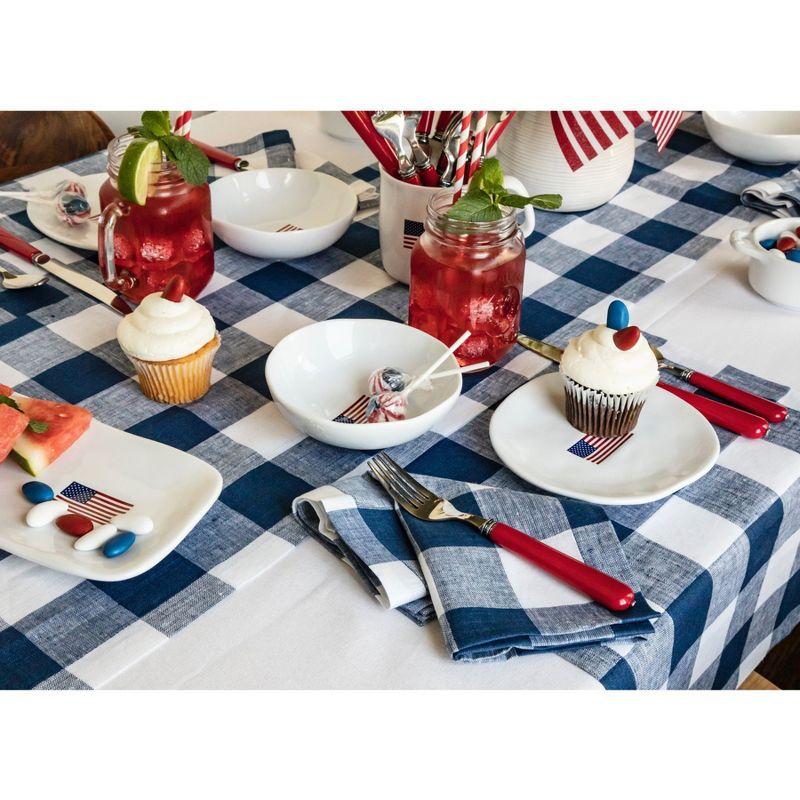 Buffalo Check - 100% Pure Linen Square Dinner Napkins (Set of 4)