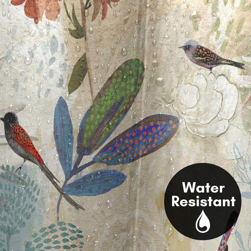 Americanflat 71x74 Floral Shower Curtain - 100% Polyester Shower Curtain, Water-Resistant Bath Curtain with Metal Grommets and 12 Shower Curtain Hooks