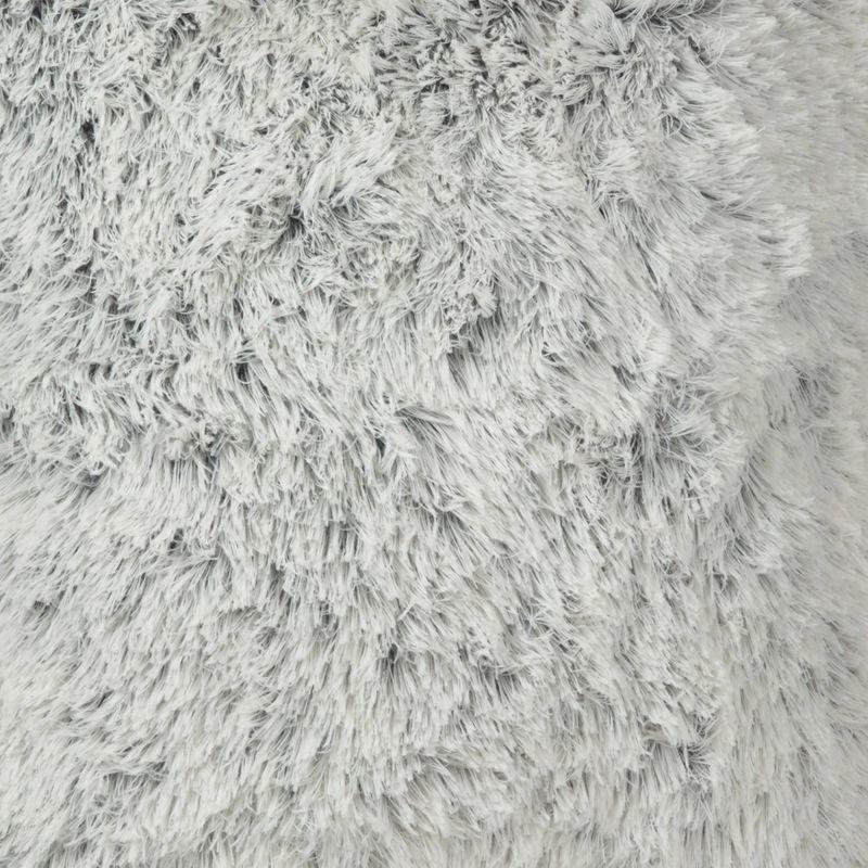 White Juneau Two-Tone Faux Fur Throw Pillow (18") - Saro Lifestyle: Contemporary Square Design, Removable Cover, Indoor Use