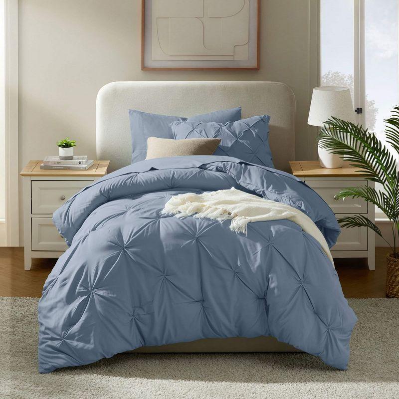 Nestl Bed-in-A-Bag Pleated Comforter Set with Bed Sheets