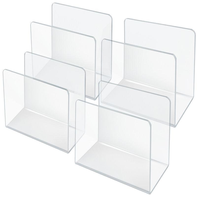 Azar Displays Clear Acrylic Desk File Holder- Large, 4-Pack