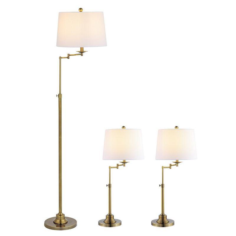 Nadia Floor and Table Lamp Set - Brass Gold - Safavieh.