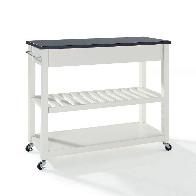 Granite Top Kitchen Prep Cart White/Black - Crosley