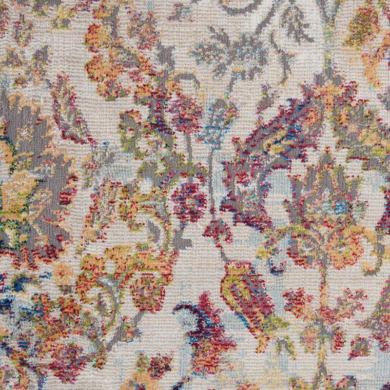 Nourison Global Vintage 5'3" x 7'6" (5' x 8') Ivory/Orange Area Rug Colorful Vintage Damask by Nourison