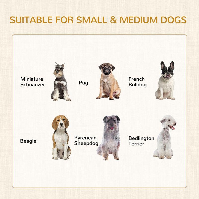 PawHut Dog Crate Furniture with Soft Water-Resistant Cushion, Dog Kennel End Table with Drawer, Puppy Crate for Small Dogs Indoor with 2 Doors, White