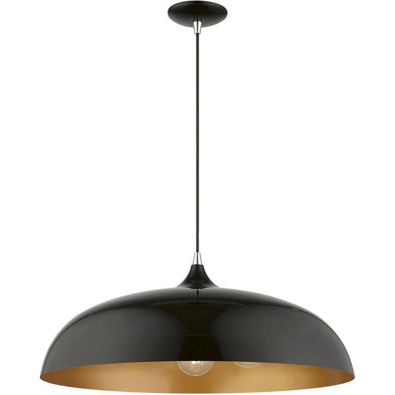 Livex Lighting Amador 3 - Light Pendant in  Shiny Black/Polished Chrome