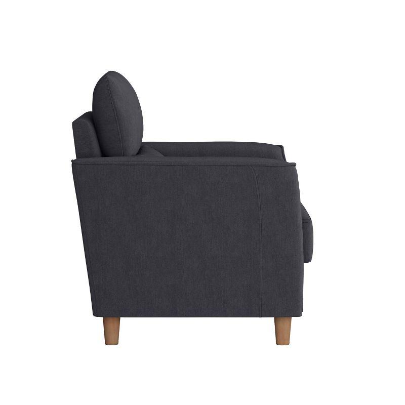 Georgia Upholstered Accent Armchair Dark Gray - CorLiving: Soft Microfiber, Rubberwood Legs