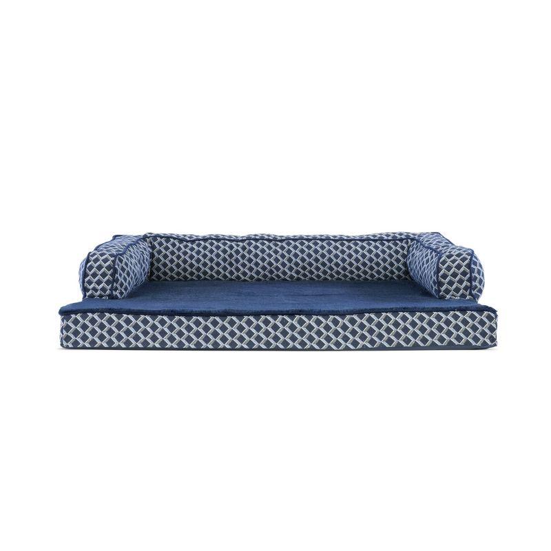 Large Diamond Blue Orthopedic Foam Outdoor Pet Sofa Bed