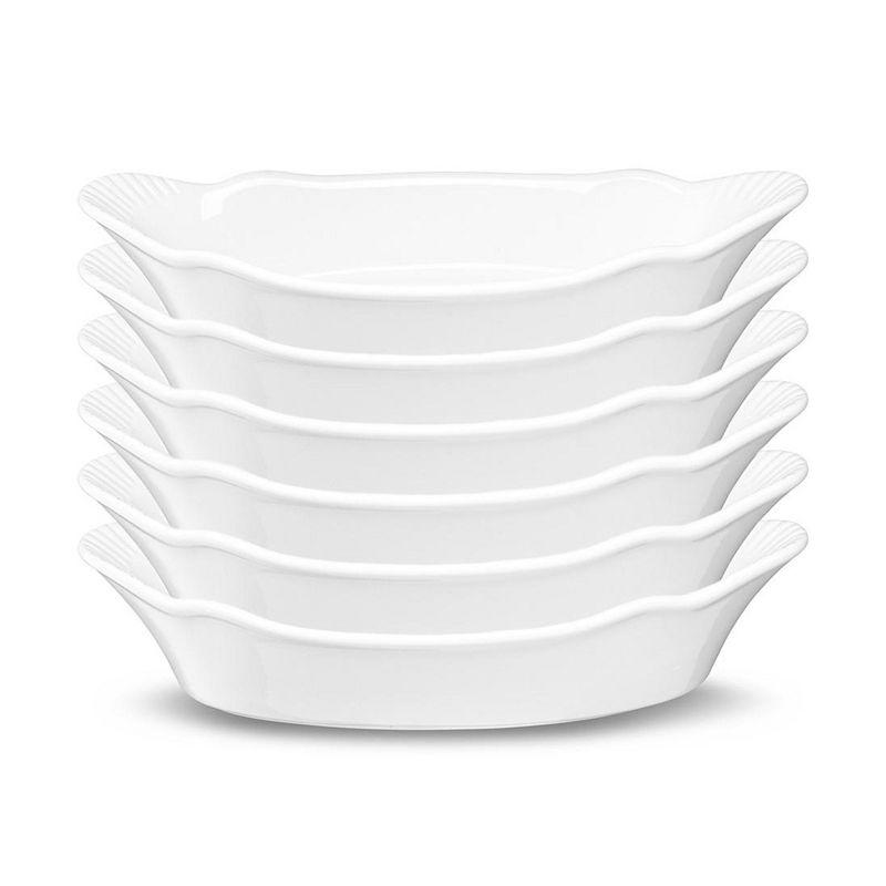 White Ceramic 18 oz Au Gratin Baking Dish Set